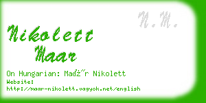 nikolett maar business card